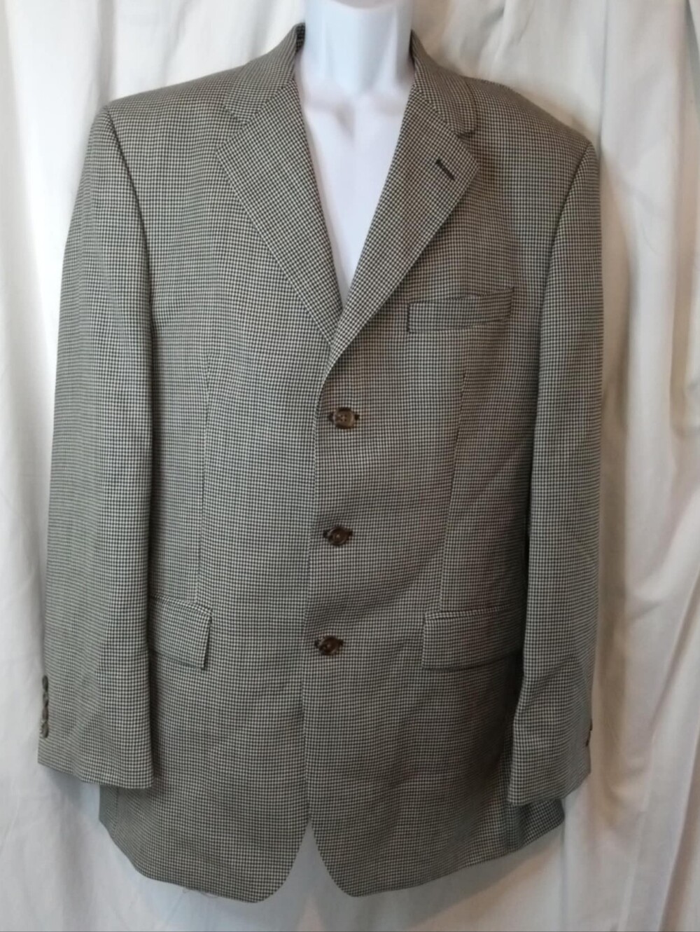 40L Wool Chaps Ralph Lauren Houndstooth Classic Sports Coat Suit Jacket Office